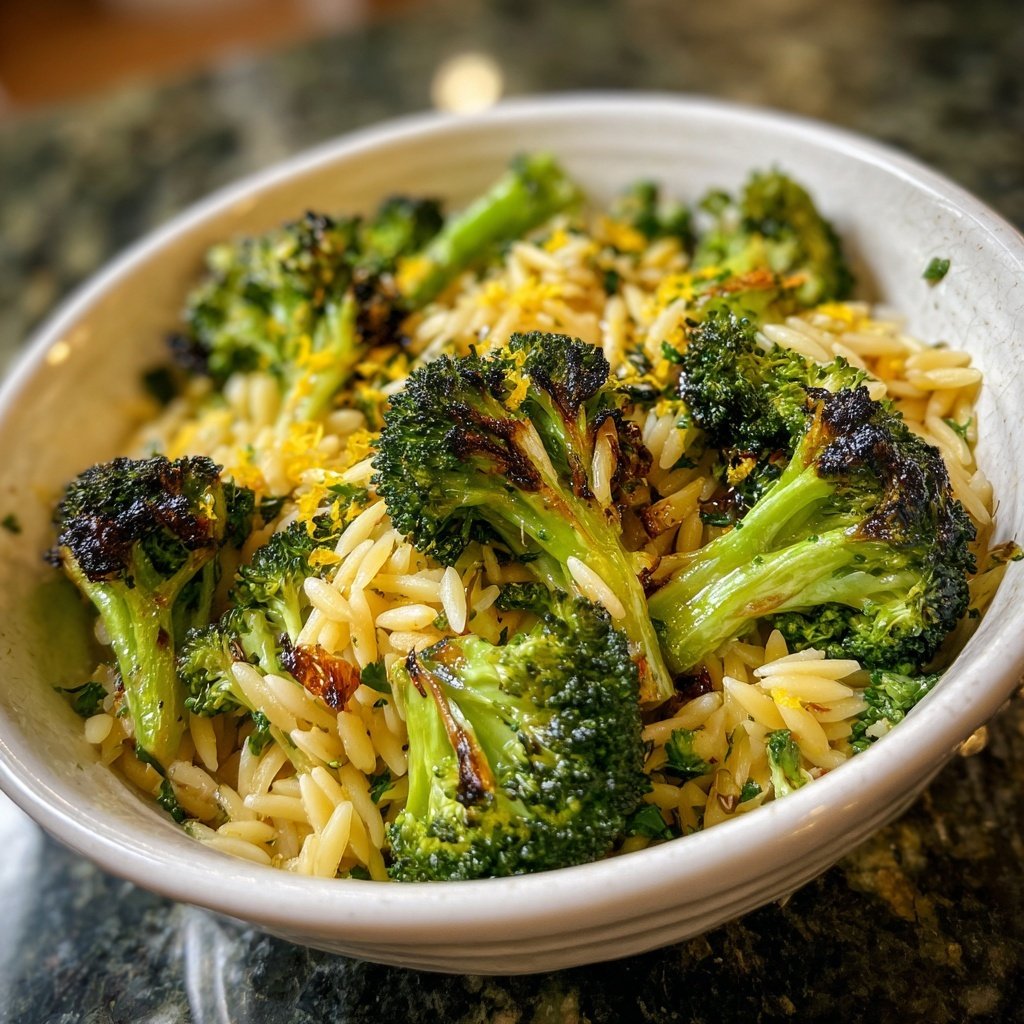 Roasted Broccoli Lemon Orzo
