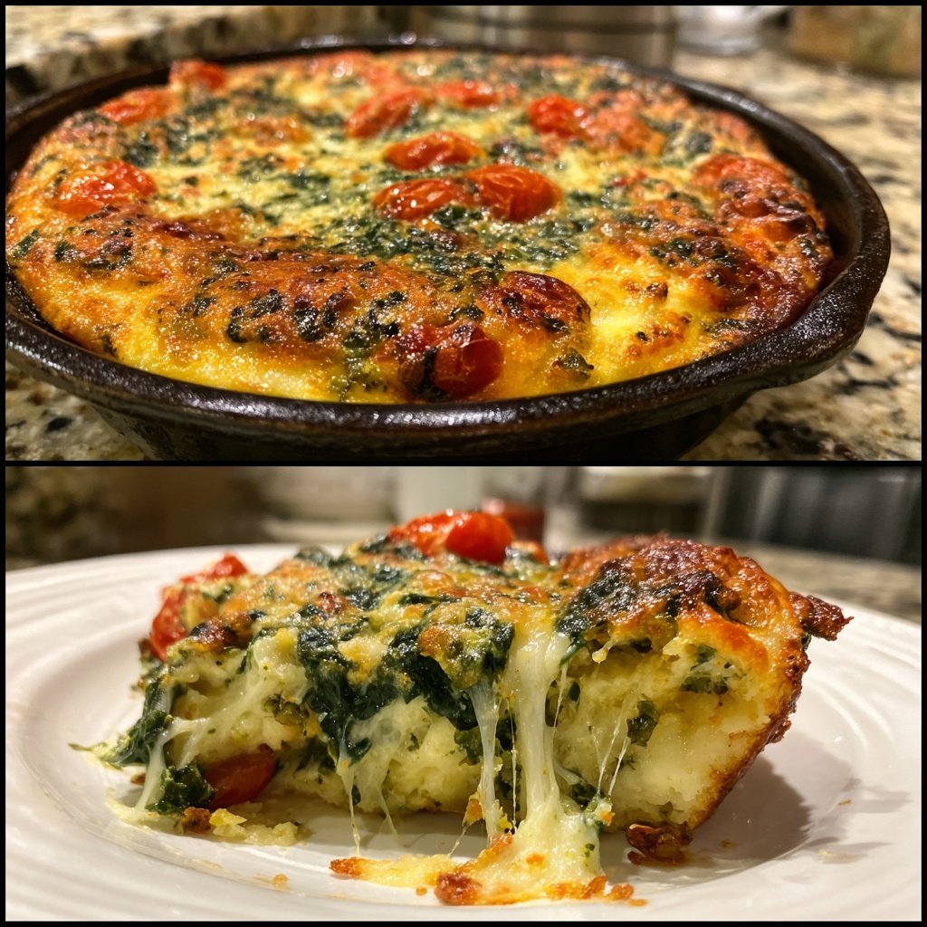 Sunday Creamy Spinach Tomato Bake