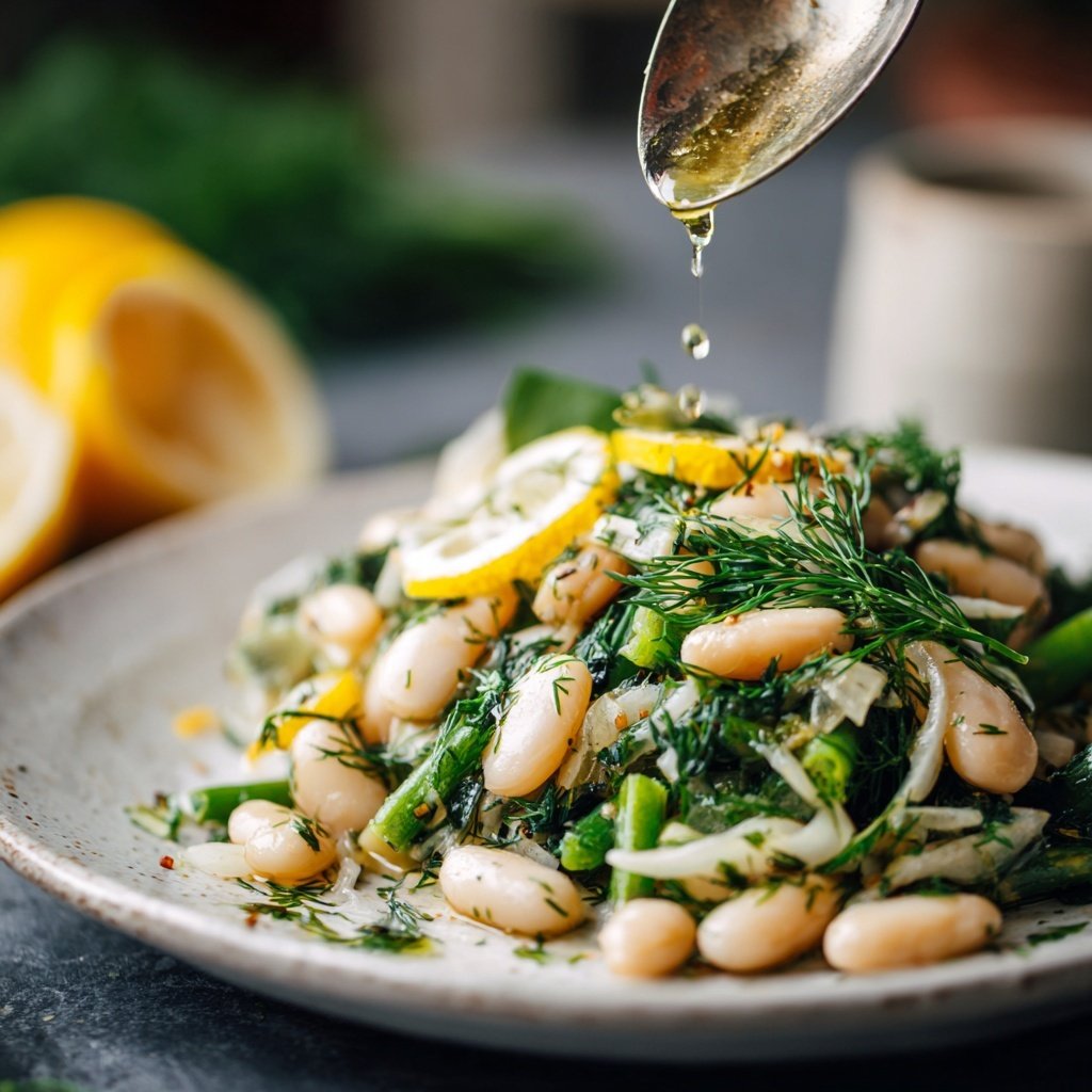 Healthy Lunch Lemon Dill White Bean Salad