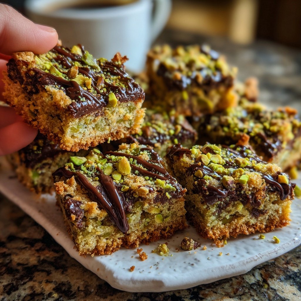 Chocolate Pistachio Coconut Squares