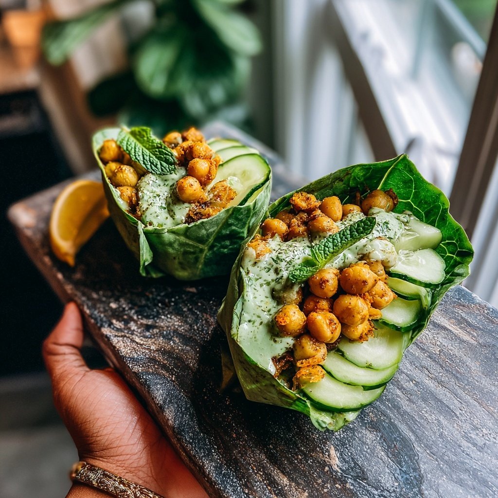 Mediterranean Chickpea Cucumber Wraps