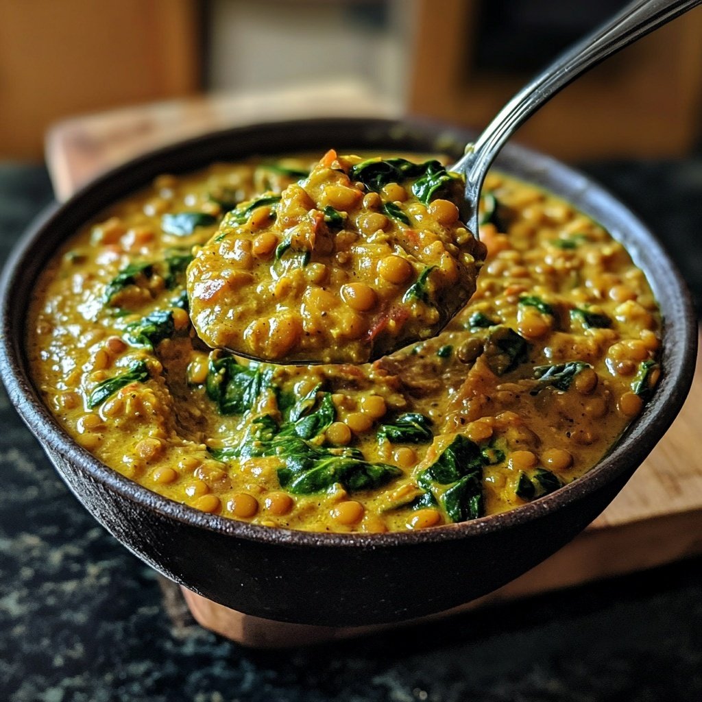 Healthy Lentil and Spinach Curry