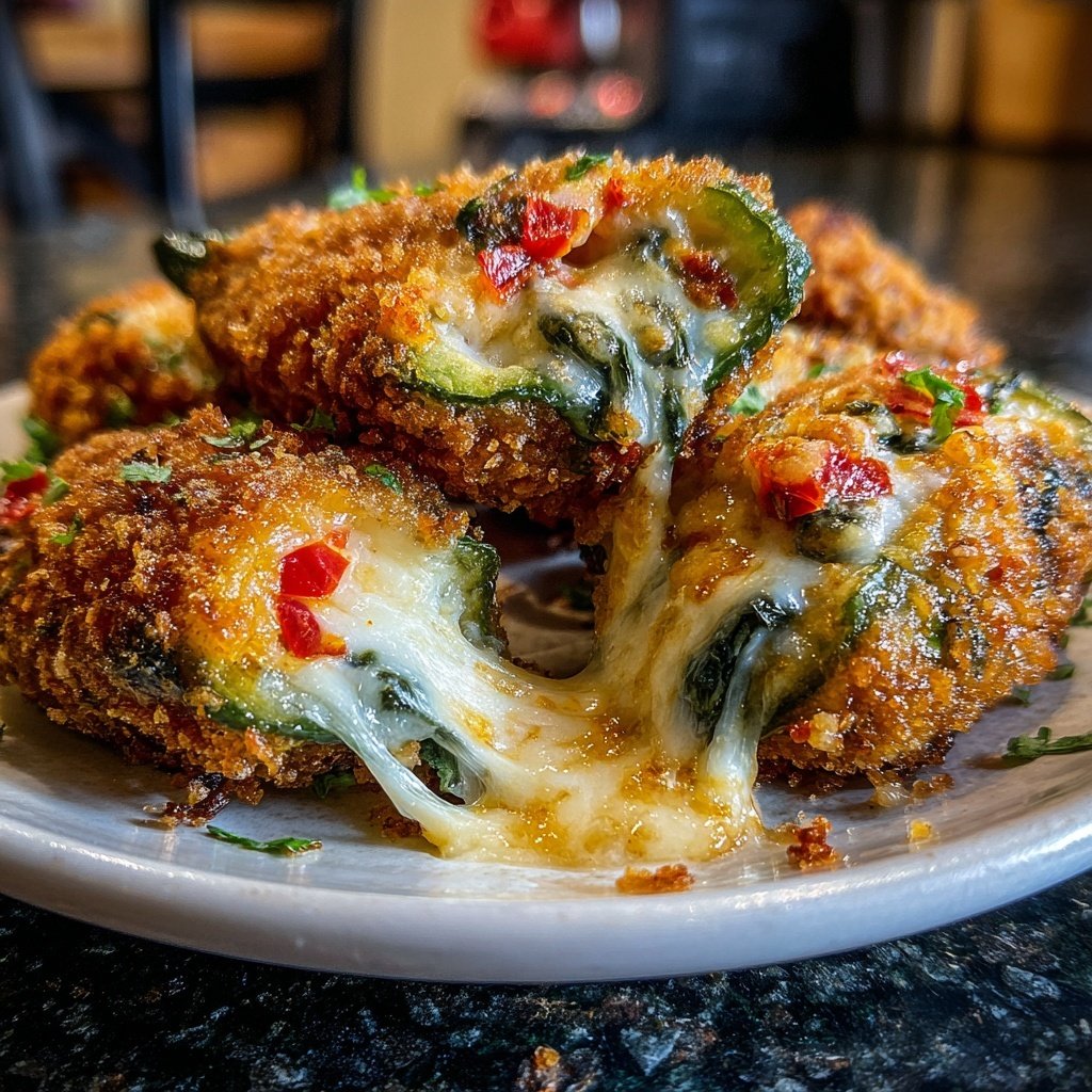 Jalapeno Poppers with Spinach Filling