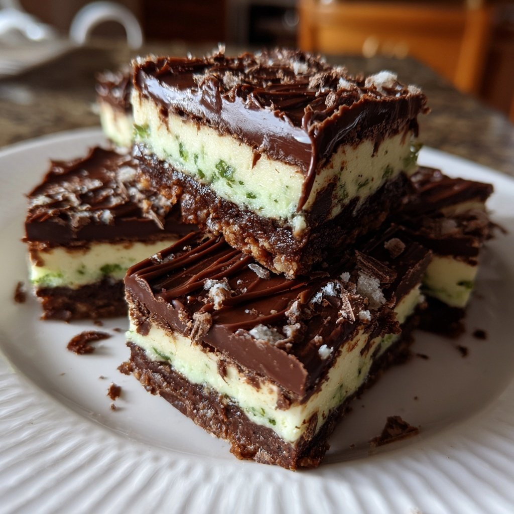 Chocolate Mint Slice Bars