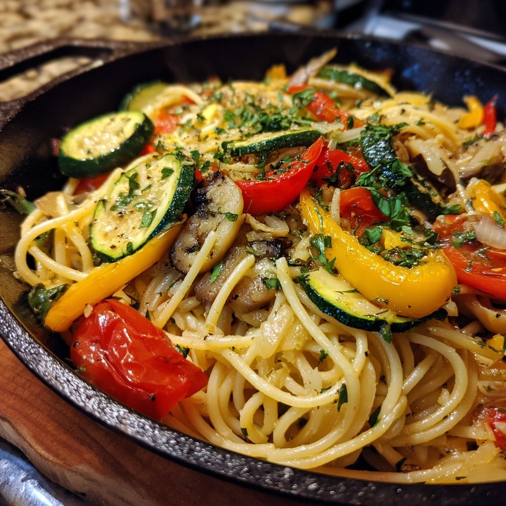 Herb Roasted Veggie Pasta Skillet