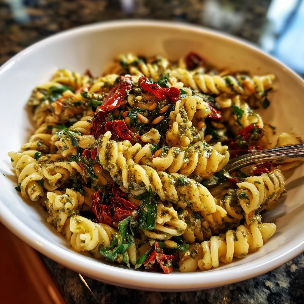 Healthy Lunch Pesto Pasta Salad