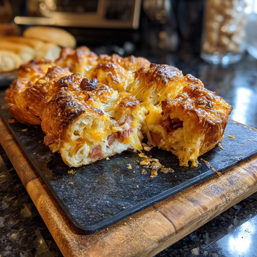 Ham And Cheese Croissant Breakfast Bake