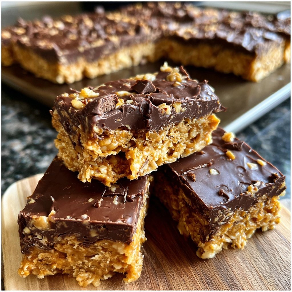 Chocolate Peanut Butter Oat Bars