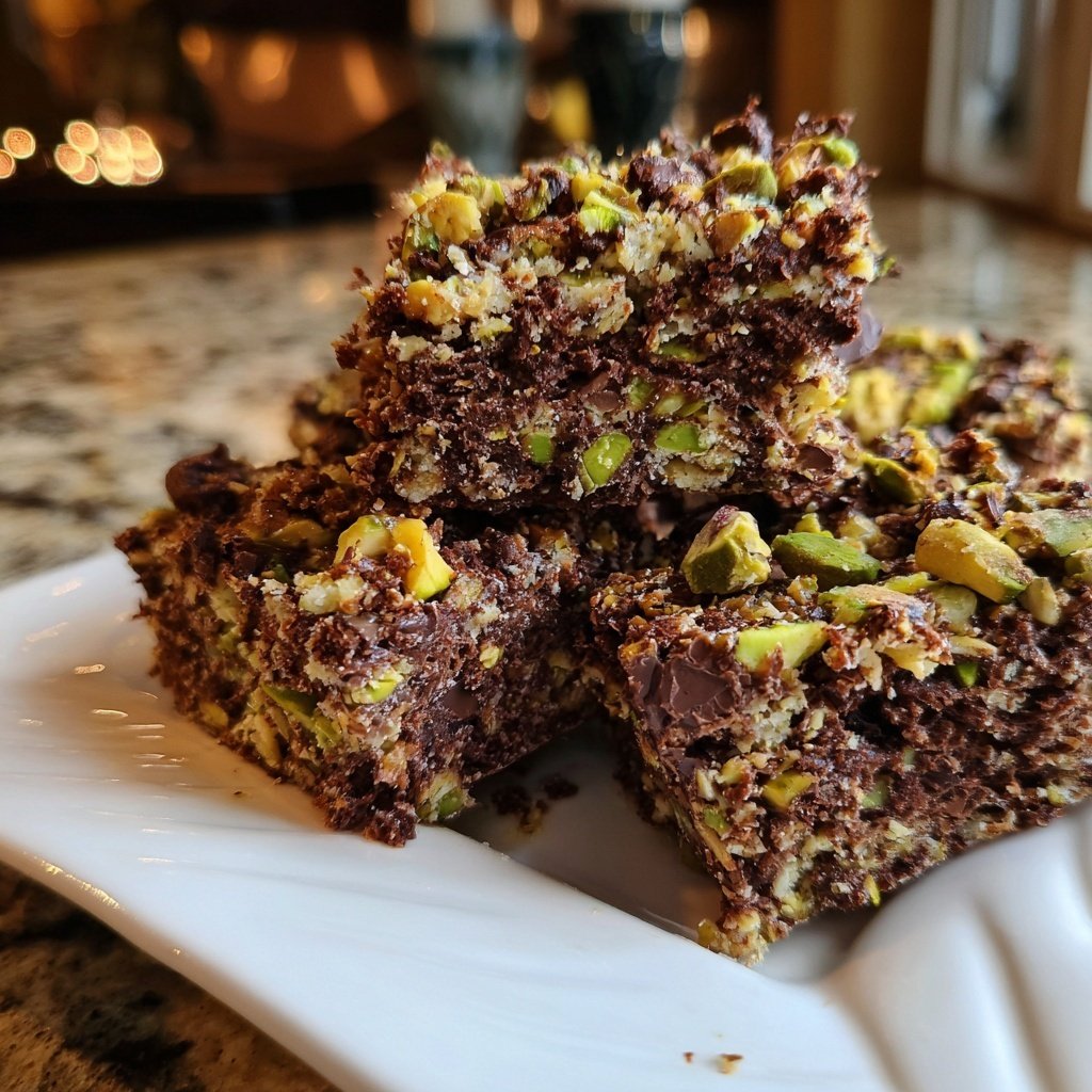 Chocolate Pistachio Coconut Squares