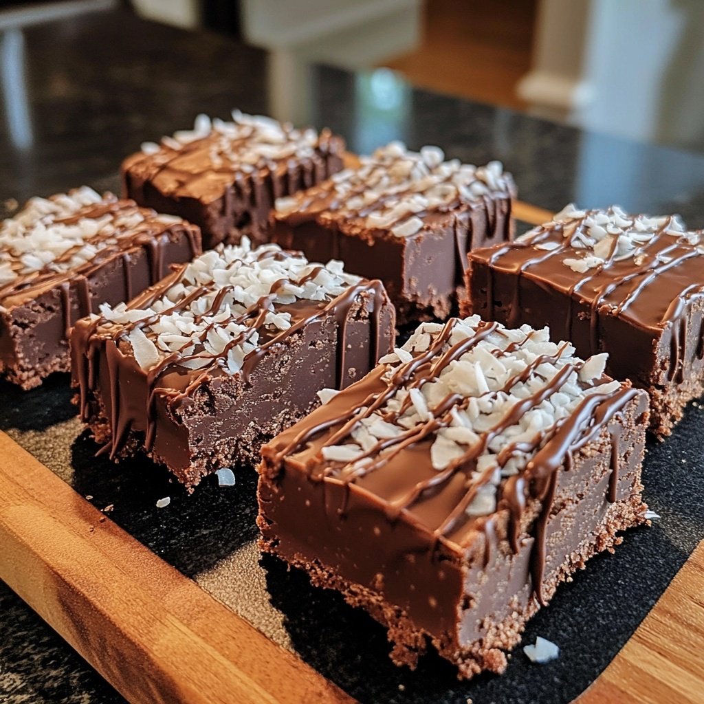 Chocolate Coconut Fudge Bars