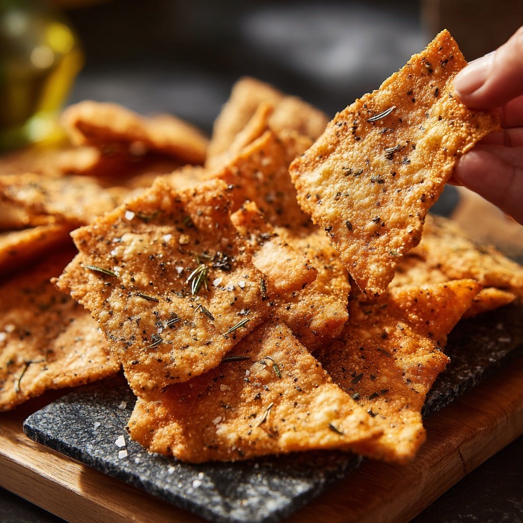 Crispy Chickpea Flatbread Chips
