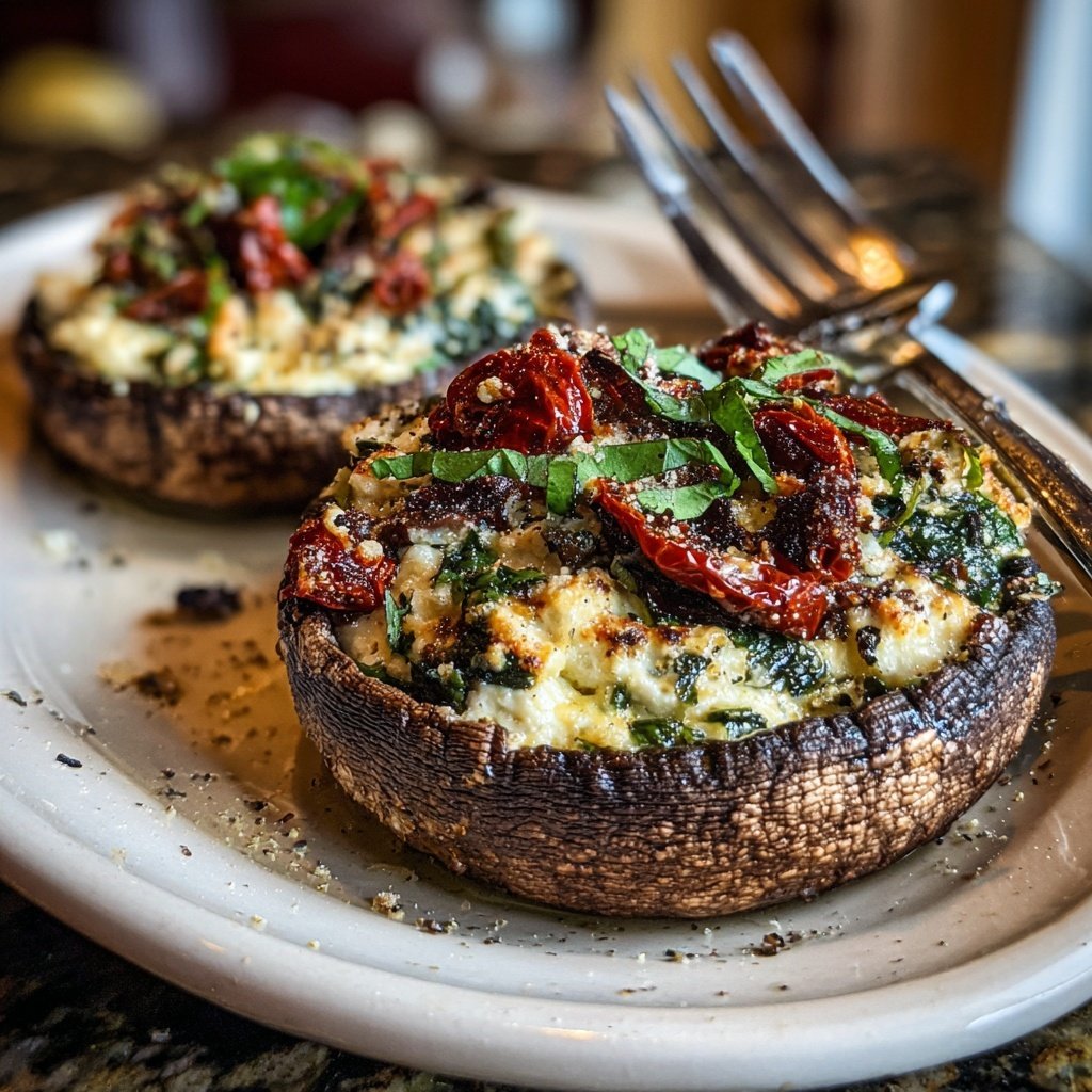 Romantic Stuffed Portobello Mushrooms