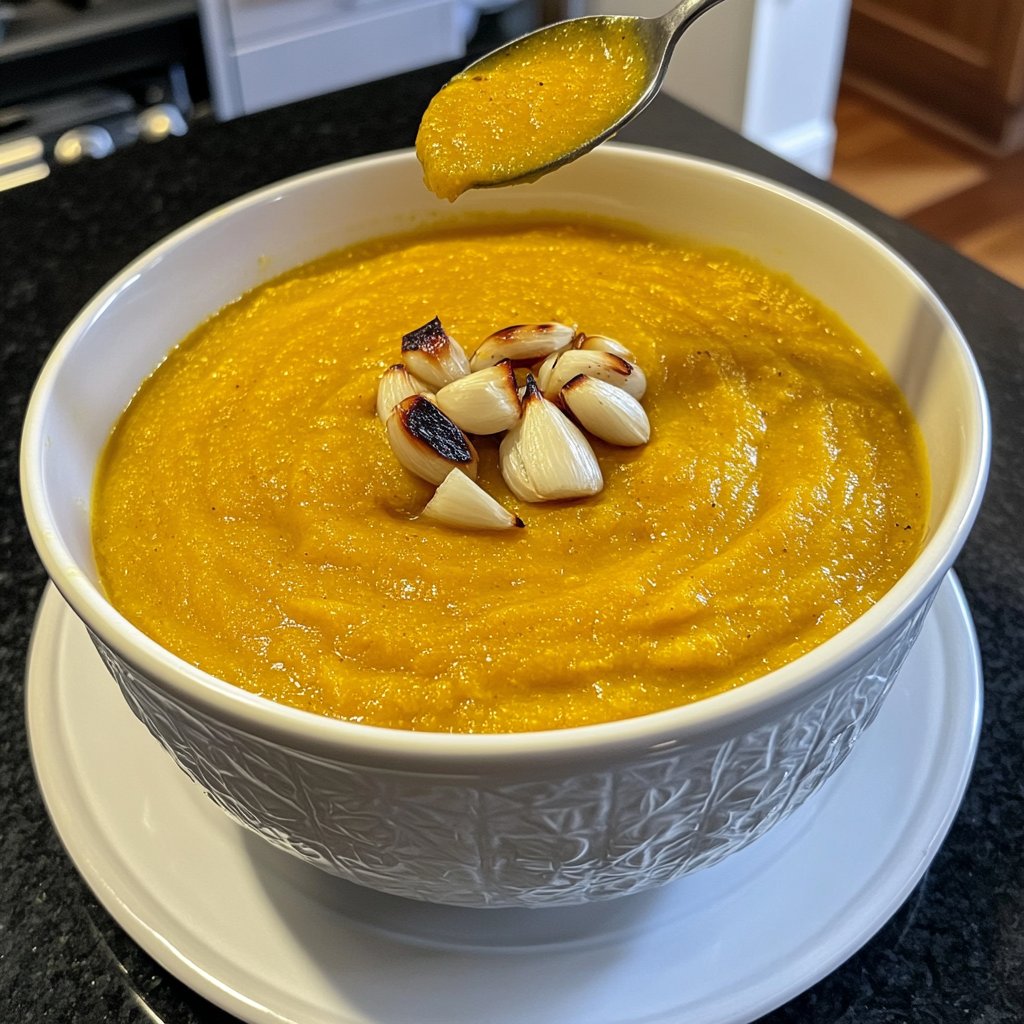 Squash Soup with Roasted Garlic