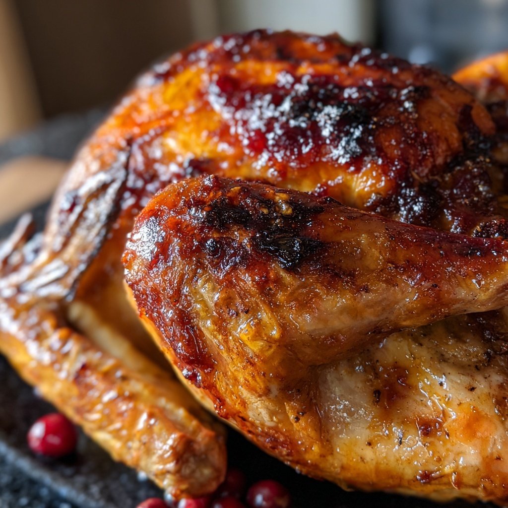 Roasted Turkey with Cranberry Glaze