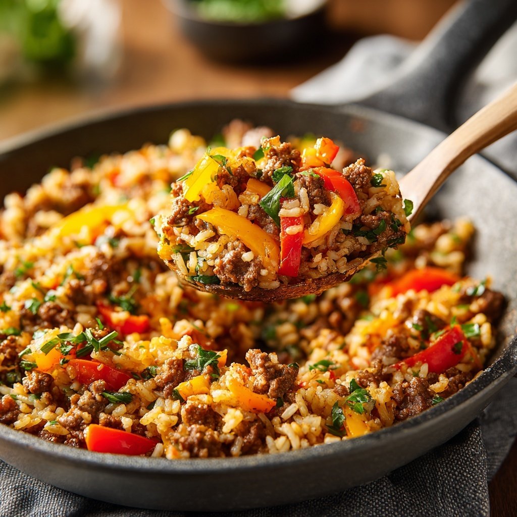 One Pan Ground Beef And Rice